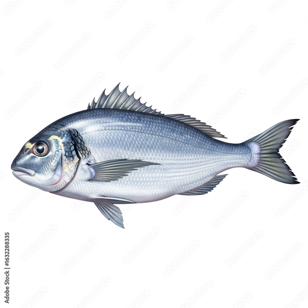 Fototapeta premium Gilthead sea bream isolated on transparent background