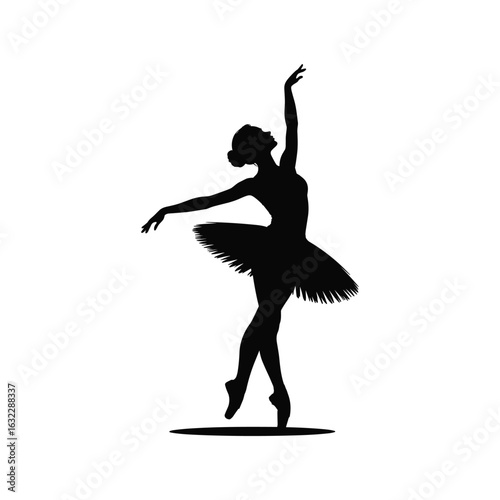 Elegant silhouette of a ballerina in a graceful pose