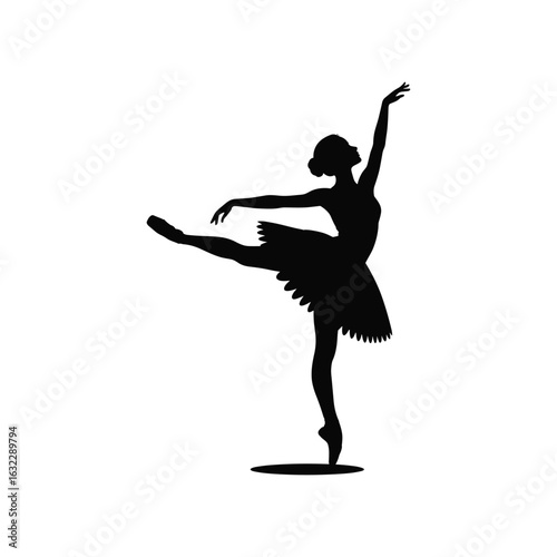 Silhouette of a ballerina in a graceful pose