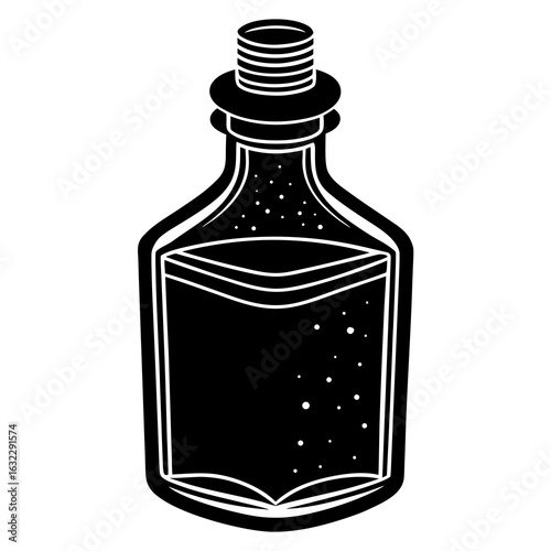 Sublimation Ink Bottle Vector - Generative AI Linocut Silhouette Design