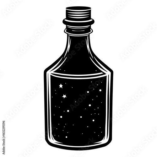 Sublimation Ink Bottle Vector - Generative AI Linocut Silhouette Design