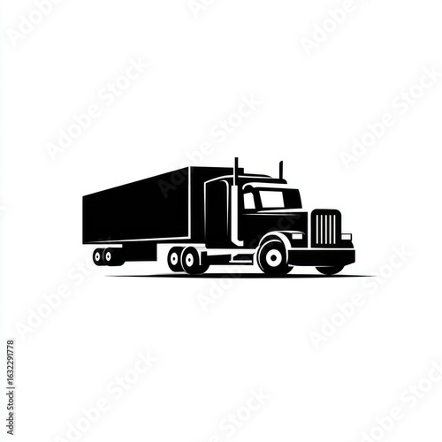 Silhouette of a large trucking rig