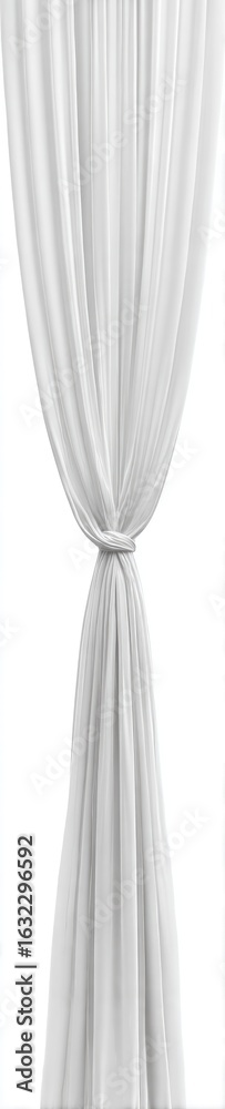 Obraz premium A single, full-length, white curtain
