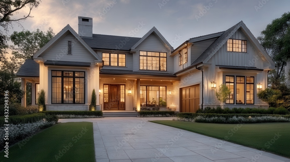 custom made wallpaper toronto digitalGrand Home Featuring Manicured Lawn and Driveway During the Early Evening