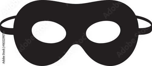 Black eye mask with white eye holes and straps costume