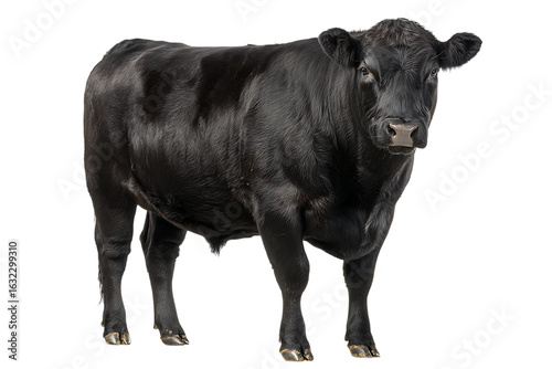 Black bull isolated on black background