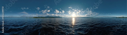 Sunset over ocean 360 degree hdr panoramas