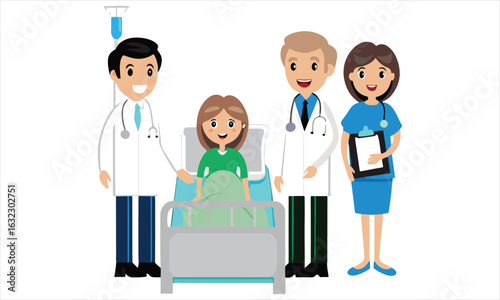 "Blood Donation Process Illustration – Happy Donors, Doctors & Nurses"