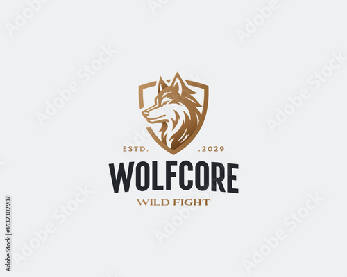 powerful wild wolf logo template for sport team company