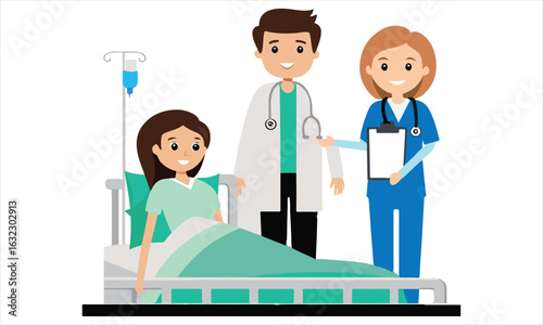 "Blood Donation Process Illustration – Happy Donors, Doctors & Nurses"