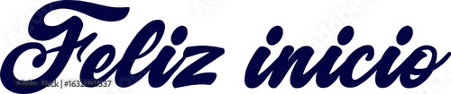 feliz inicio fondo transparente, letras en castellano