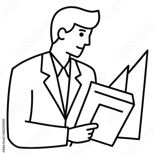 business man writing on paper