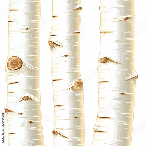Birch tree isolated on a white background 