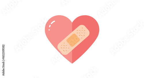 Heart with bandage symbolizing healing and recovery