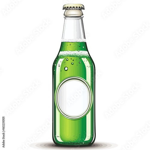 Green glass bottle 