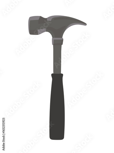 黒い持ち手の金槌（ハンマー）のシンプルな工具イラスト