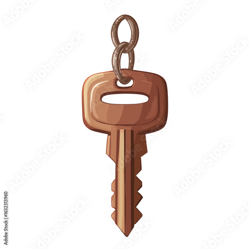 Old car key on white 