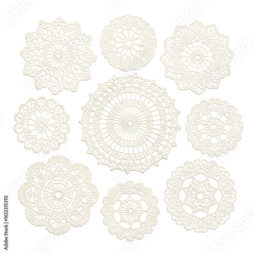 Wallpaper Mural Collection of Delicate Off-White Crochet Doilies Torontodigital.ca