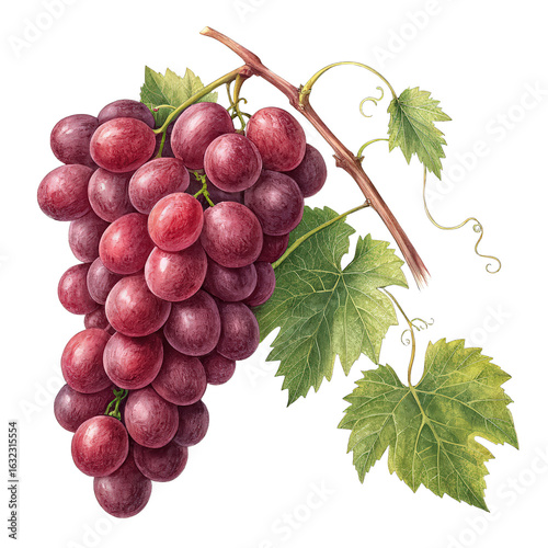 Foto Bunch of red grapes on transparent background, remo grapes close-up, fresh red g
