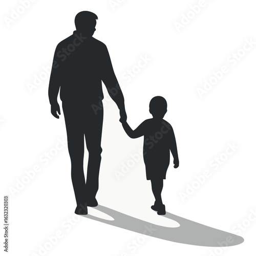 Father and Child Silhouette Vector | Family and Parenting