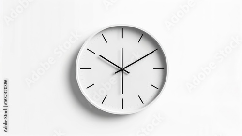 Wallpaper Mural Simple white clock on white background Torontodigital.ca
