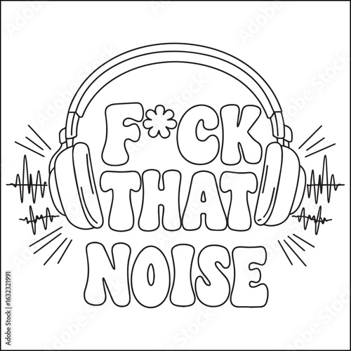 Groovy swear words. Bold and easy coloring pages for adults.