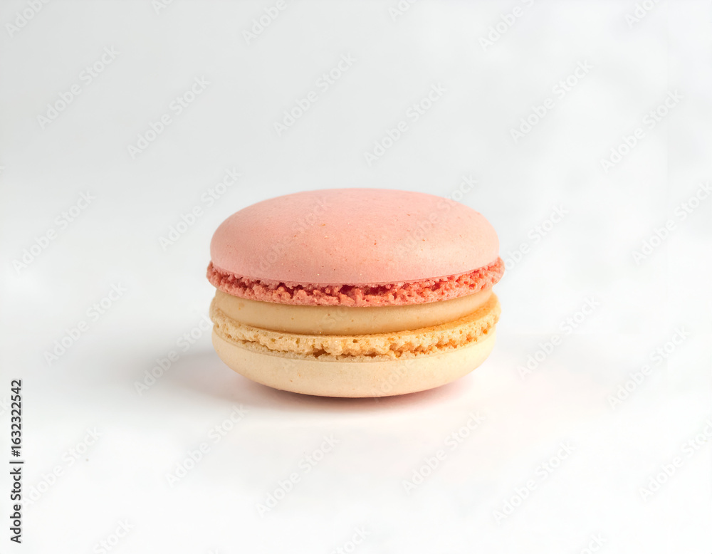 Pink and Beige Macaron on White Background Pink and Beige Macaron on White Background