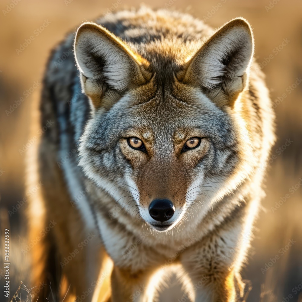 Fototapeta premium Coyot close-up, golden hour