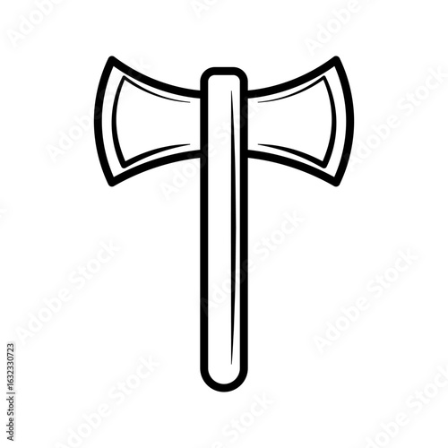  woodcutting tool  vector axe icon white on background