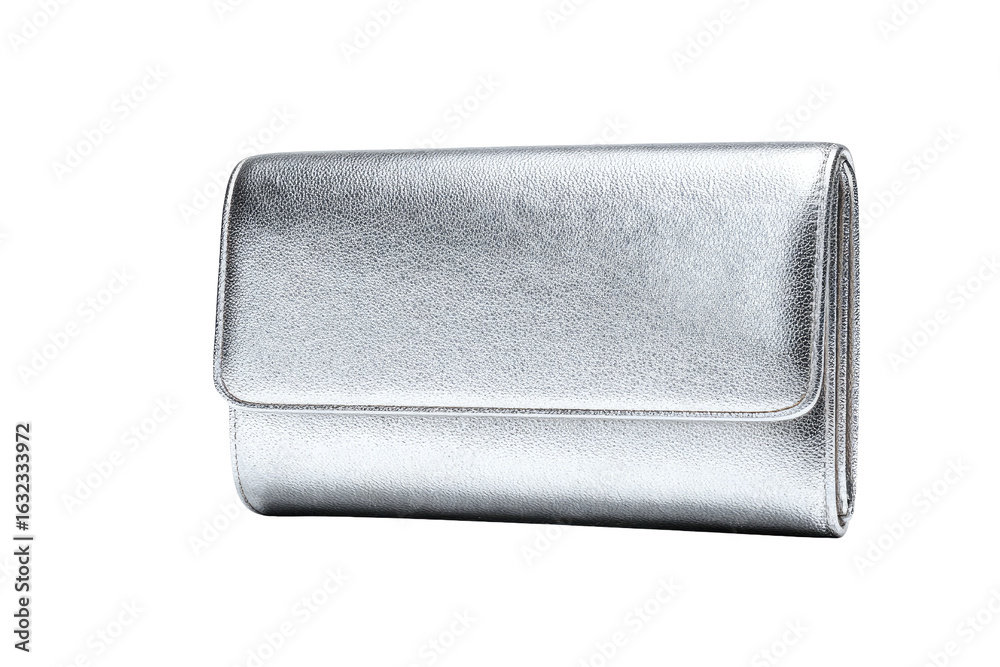 Fototapeta premium Sleek silver clutch purse