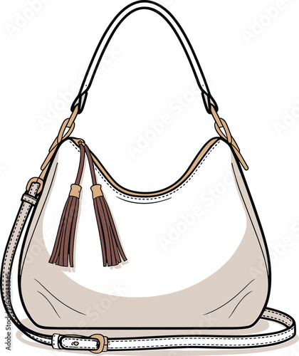 Stylish handbag illustration, fashion accessory, elegant design, trendy purse, chic bag, modern style, must-have item, fashionista favorite, versatile handbag, fashionable accessory,