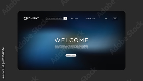 Modern business website template design with engaging welcome message and clean navigation