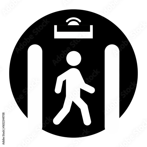 Security Gateway A symbolic illustration depicting an individual walking through a security checkpoint, highlighting safety and access control.