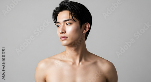 Tapety artystyczne 上半身裸のアジア人男性 肌
