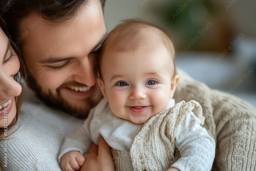 Happy Family with Baby Portrait Happy Family with Baby Portrait