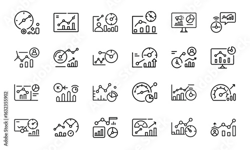 24 SEO and Digital Marketing Line Icons  Analytics, Social Media, Automation, Mobile Ads, Global Marketing, Search Optimization Vector Icon Set for Websites, Apps Online Business Projects 