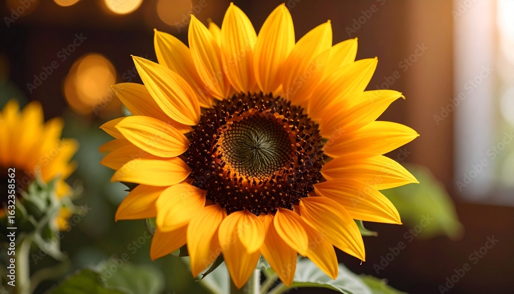 Fototapeta premium Vibrant Sunflower with Soft Bokeh Background