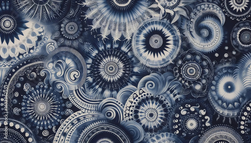 A Japanese shibori fabric pattern, Ai generated image