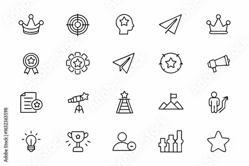 A graceful set showcasing visual metaphors for success, self-growth, and goals through elegant lines. Great for life coaching, eBooks, and wellness branding.