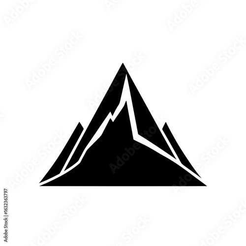 Mountain peak climbing icon