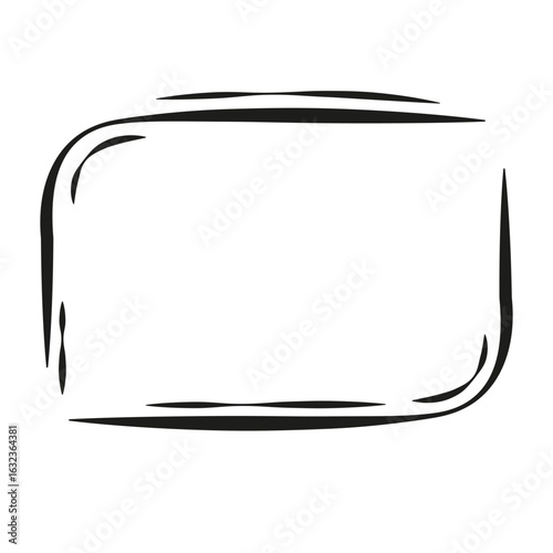 Hand-drawn rectangular speech bubble frame