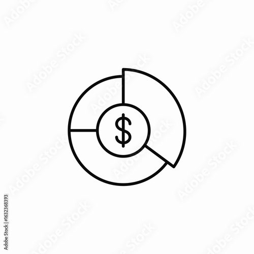 pie chart finances icon sign vector