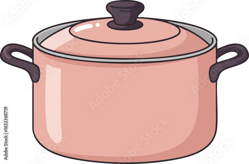 Cooking Pot Flat Vector Design Kitchen Utensil Icon