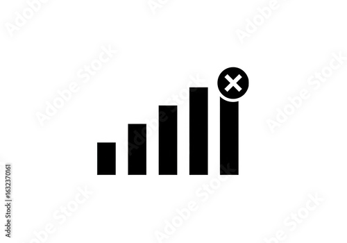 No signal bars icon isolated on transparent background