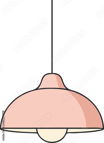 Flat Vector Design of a Hanging Pendant Light Fixture