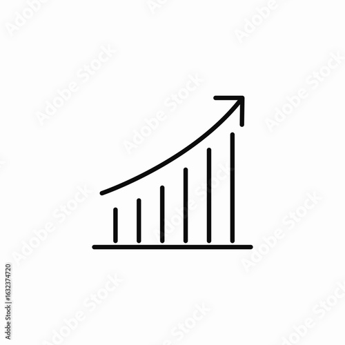 rising chart icon sign vector