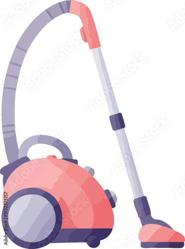 Modern Flat Style Vacuum Cleaner Home Appliance Vector