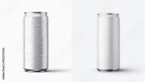 Two blank aluminum cans
