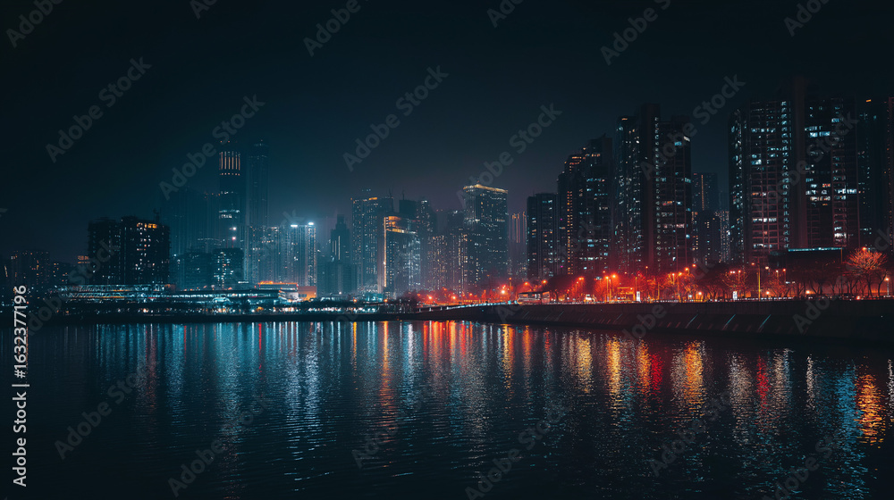 Fototapeta premium cityscape in the night with beautiful lights