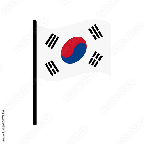 Flat Vector of South Korea Flag – Taegeukgi Symbol